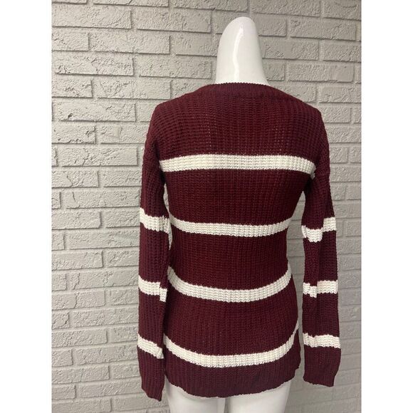 Love by Chesley Stripe Chunky Hi-Low Sweater Size S - Picture 2 of 9